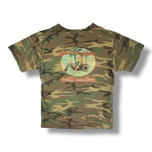Vintage LAT Sport Single Stitch Camo Donnie Mac’s Trailer Park Cuisine T-Shirt S